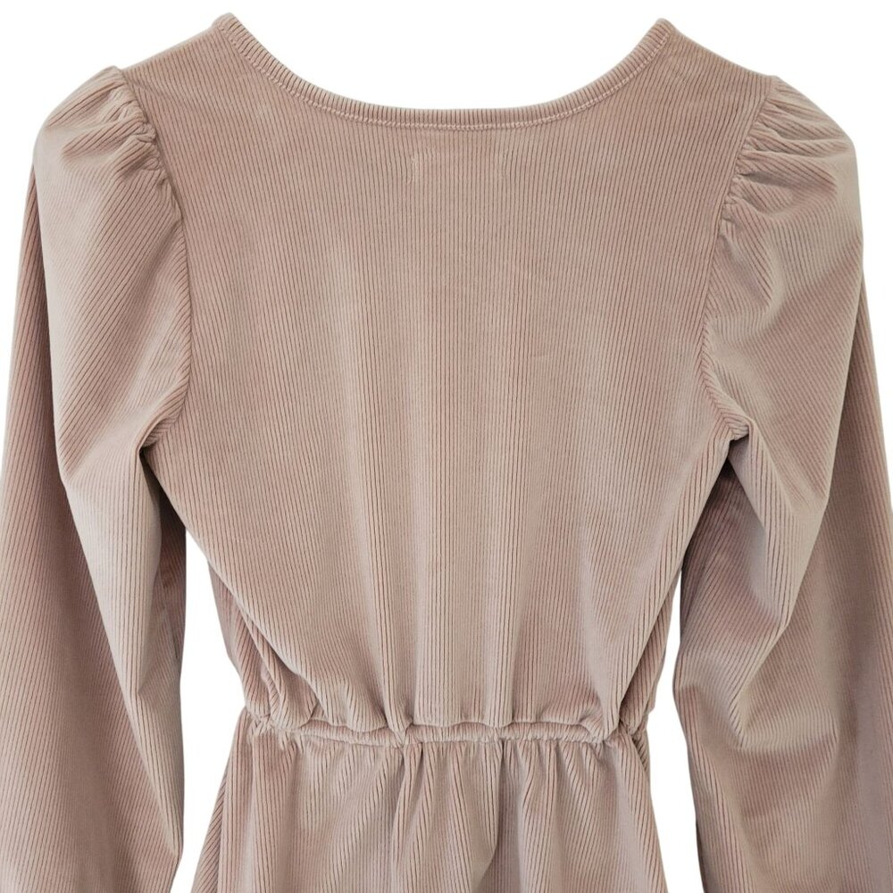 Madewell Corduroy Tie-Front Faux-Wrap Top Womens Size XS Warm Sandstone - Picture 4 of 7